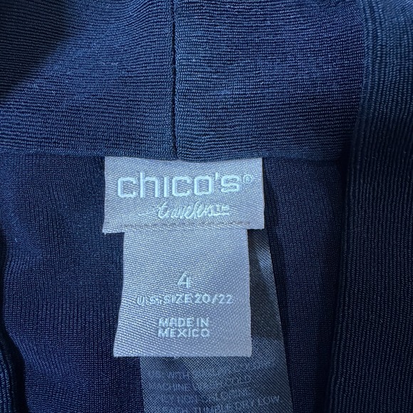 Chicos Travelers Slinky Knit Sheer Accent Open Cardigan Size 20 22 Stretch Comfy - Picture 5 of 7